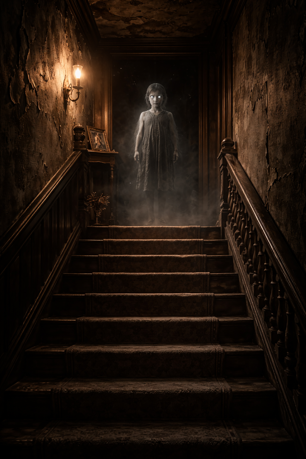 Haunted Stairway – Dark Horror Wall Art (Digital Download)