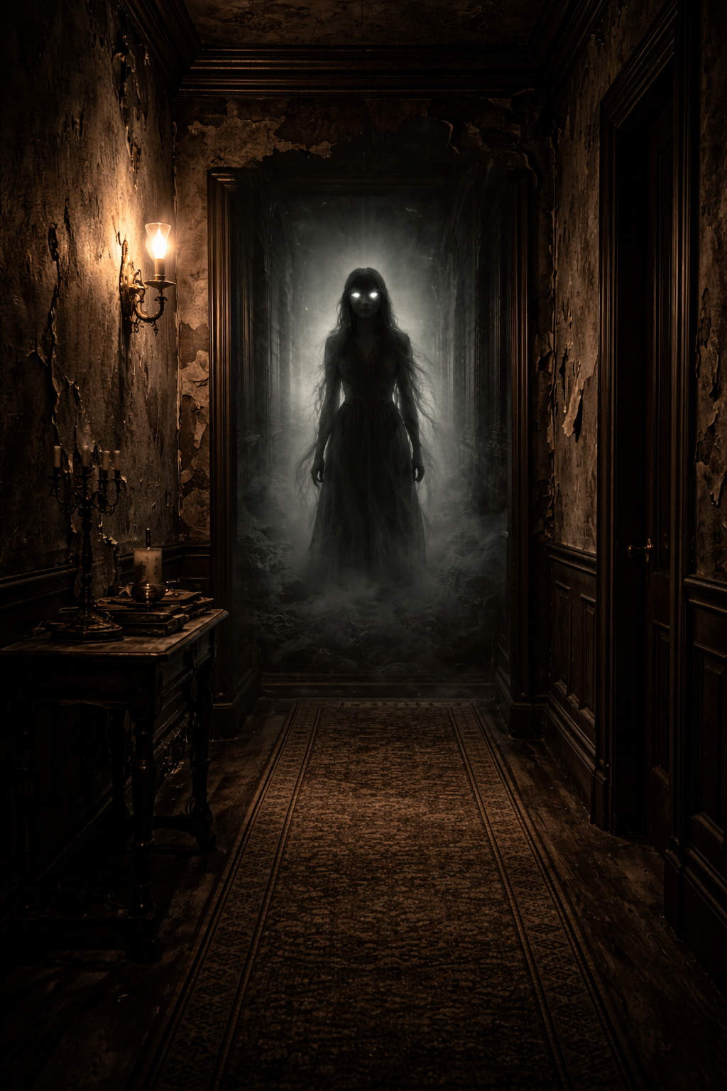 Victorian Hallway Ghost Wall Art | Gothic Horror Printable